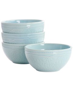 Hometrends Alemany Stoneware 6.2in 4 Piece Bowl Set in Aqua
