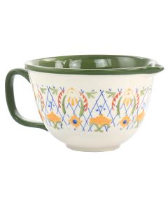 Laurie Gates Tierra 2 Quart Hand Painted Stoneware Batter Bowl in Green