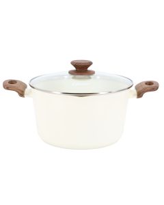 Oster Amberg Choice 4.7 Quart Cermic Nonstick Aluminum Dutch Oven with Lid in Linen
