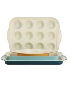 Spice by Tia Mowry Savory Saffron 4 Piece Carbon Steel Baking Set in Assorted Colors