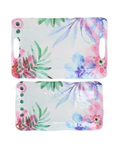 Spice by Tia Mowry Cinnamon Twist 2 Piece Melamine Serving Tray Set in Multi